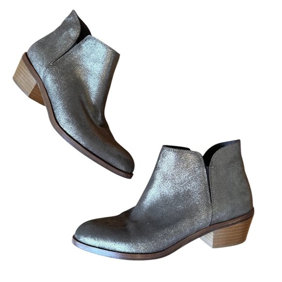 Garnet Hill alessandra gold metallic leather booties - Picture 2 of 9